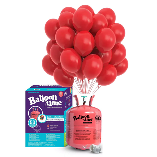 Garrafa de Helio Americano + 50 globos biodegradables
