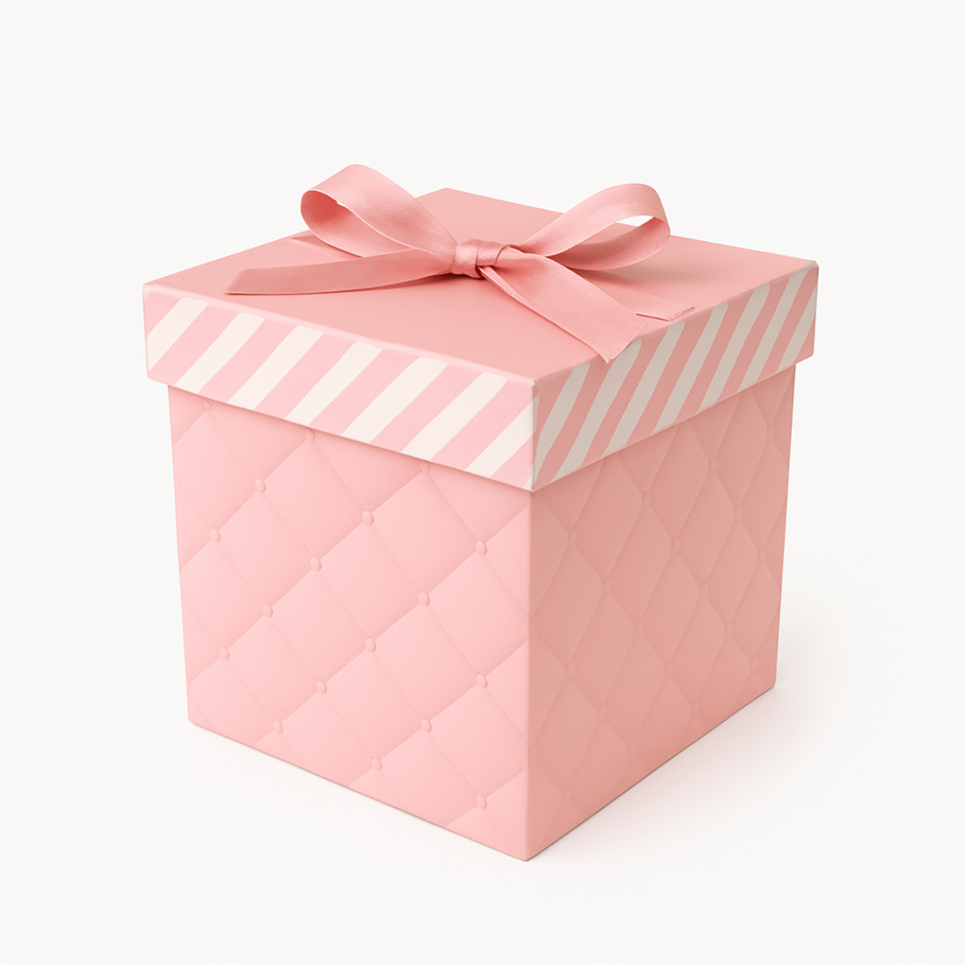 Caja Cubo Pastel con moño