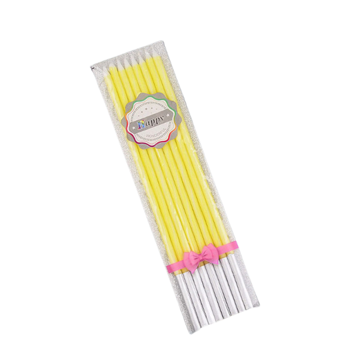 Velas Amarilla Pastel x8