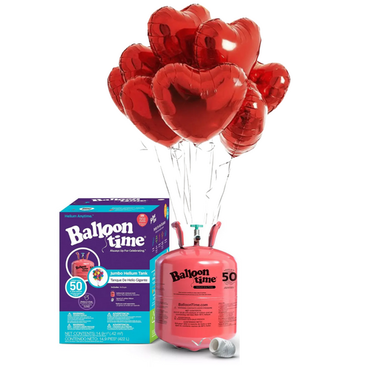 Garrafa de Helio Americano + 24 Globos Metalizados