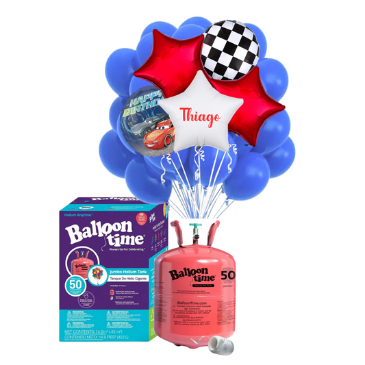 Garrafa de Helio Americano + Bouquet personalizado