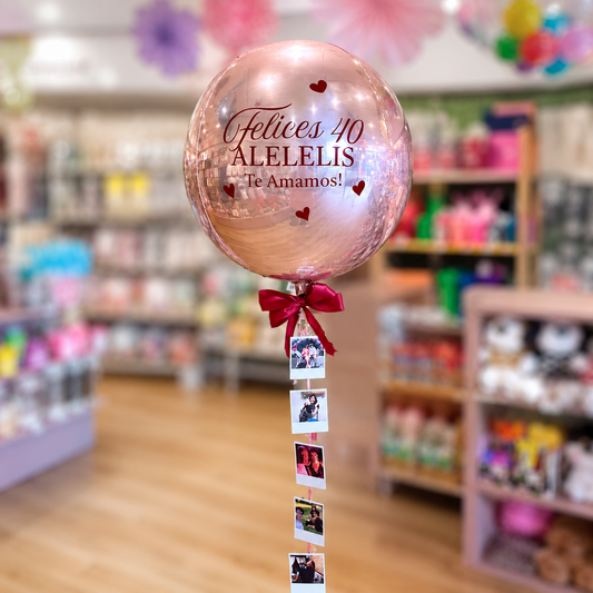 Burbuja Rosa Personalizada con fotos