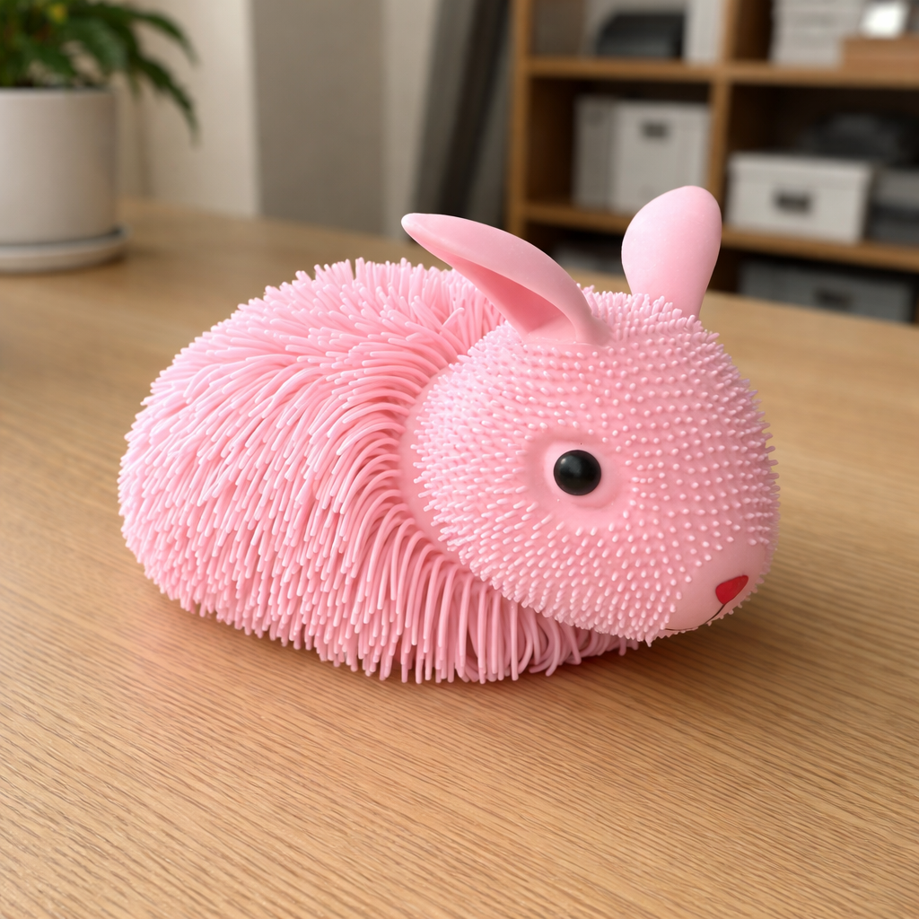 Fluffy Conejo Rosa