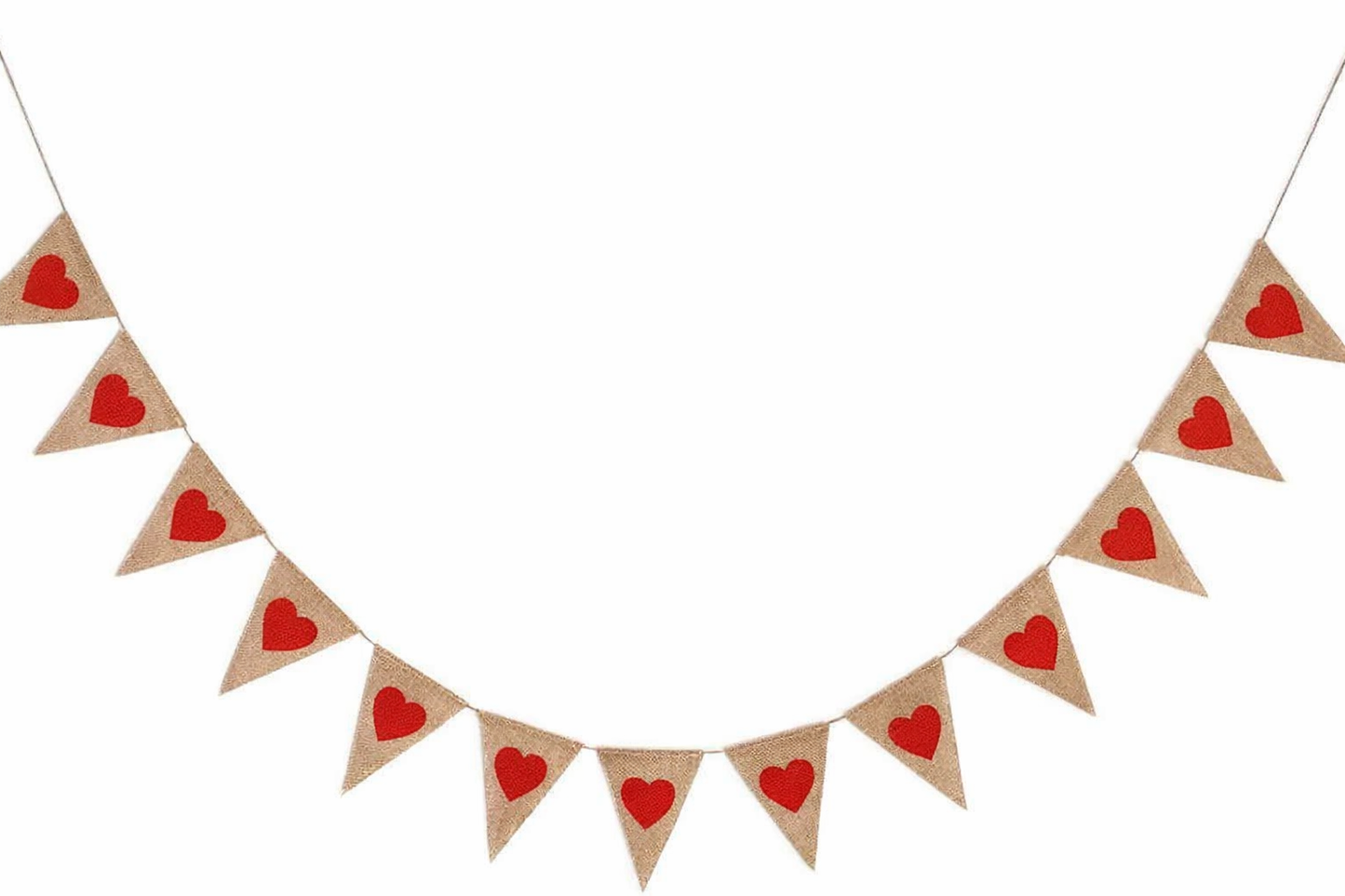 Banderín Corazones en Arpillera