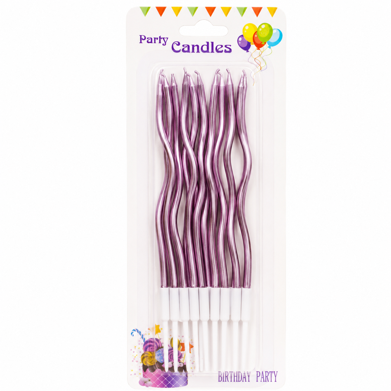 Velas Curvas Rosa x12