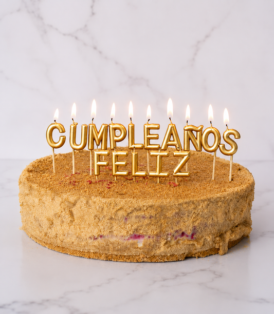 Velas Feliz Cumpleaños Dorado
