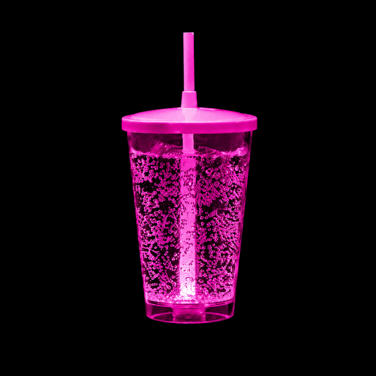 Vaso Twister Luz LED Rosa