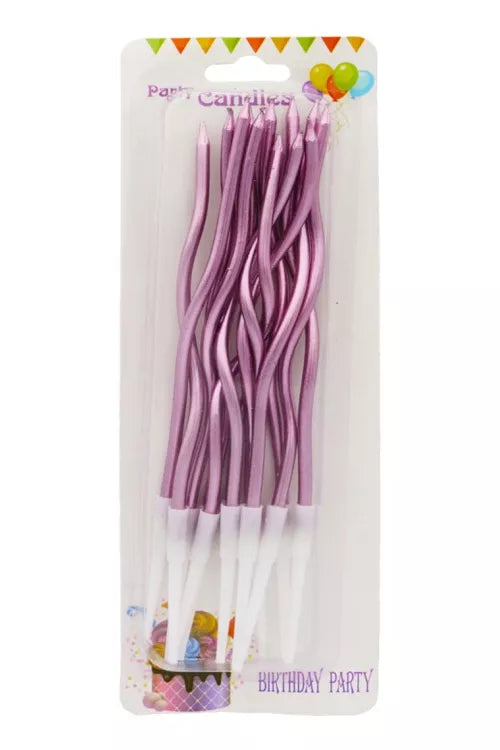 Velas Curvas Rosa x12