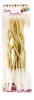 Velas Curvas Champaña x12