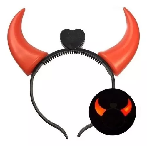 Vincha Cuernitos de Diablo con Luz LED