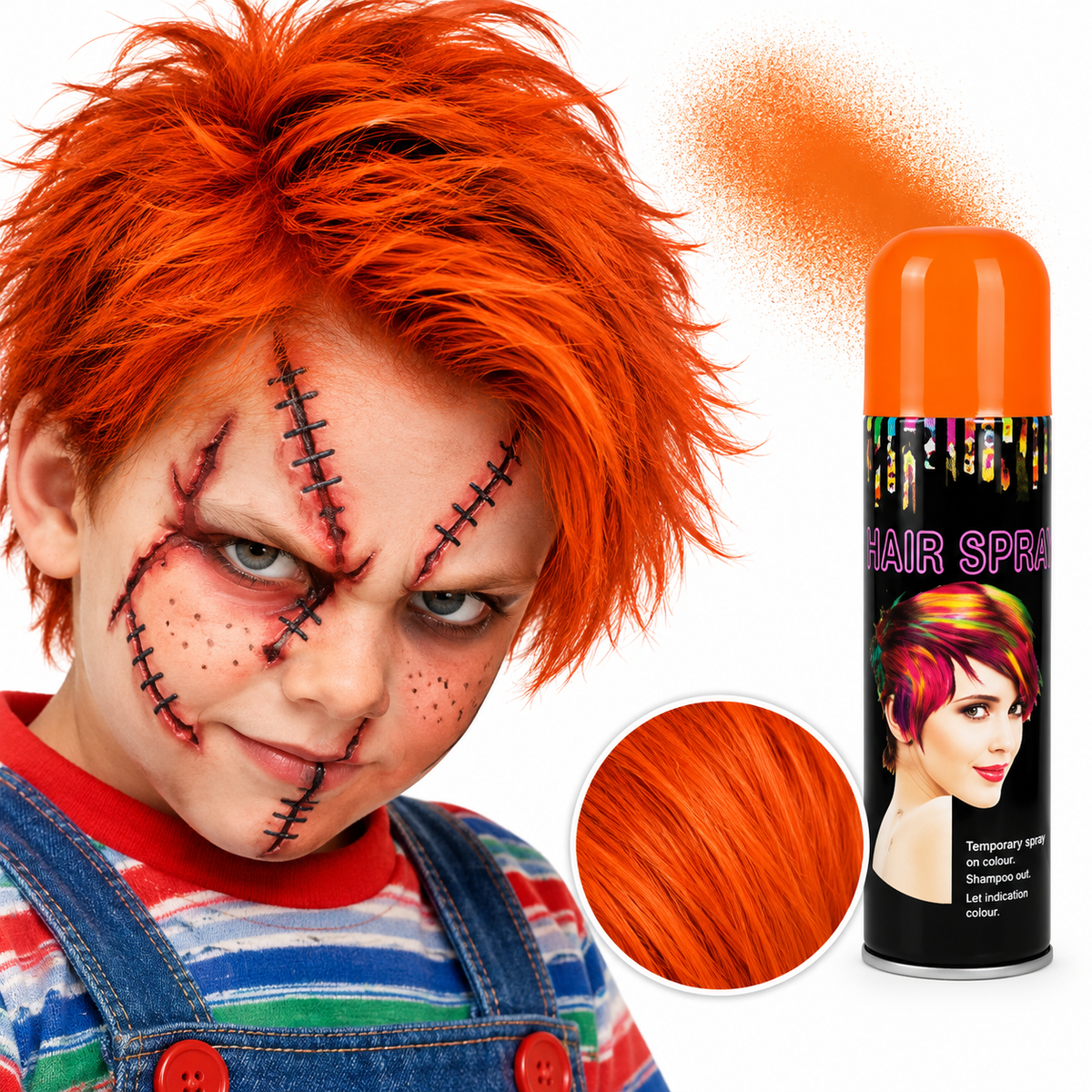 Pintura Naranja En Aerosol  Para El Pelo