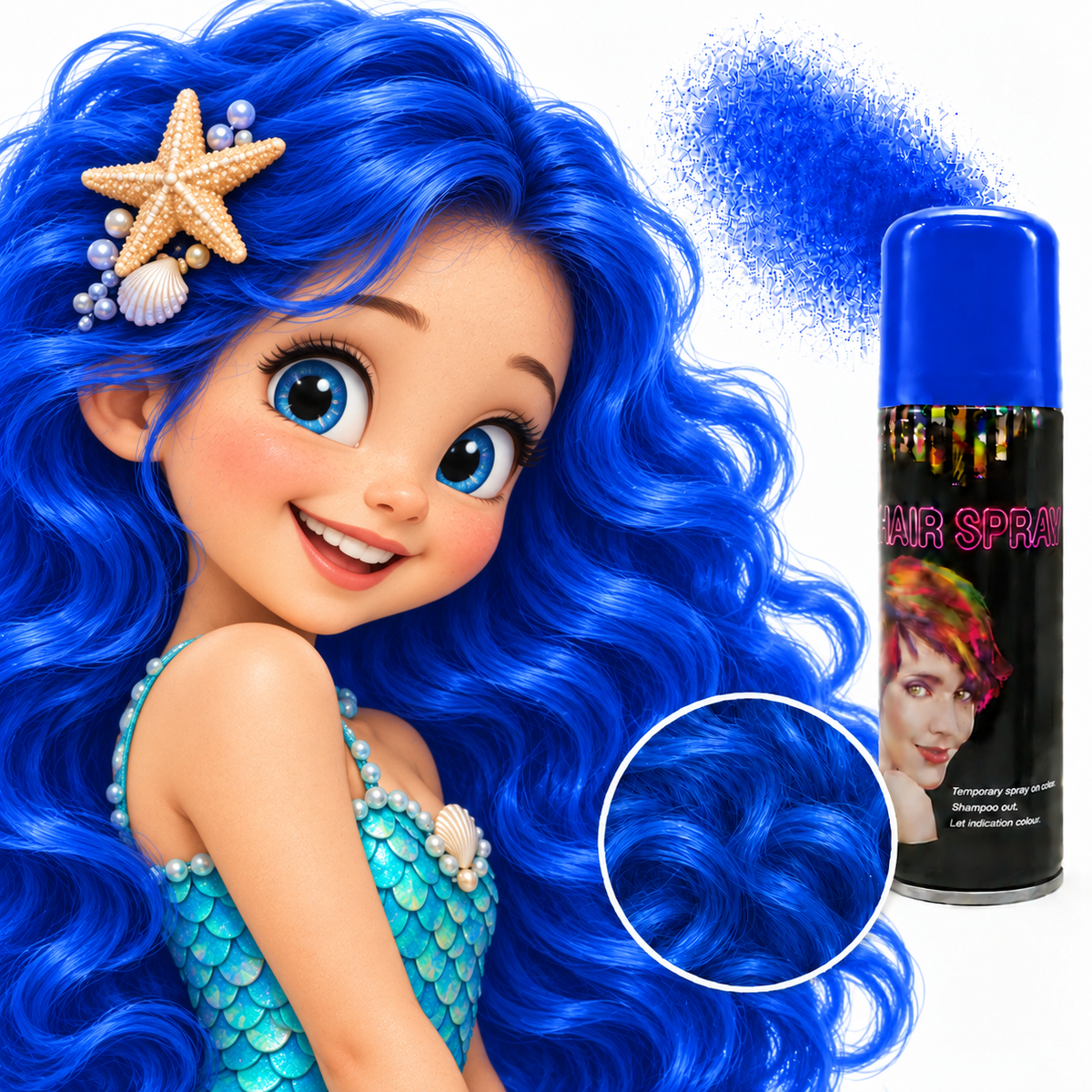 Pintura Azul En Aerosol  Para El Pelo