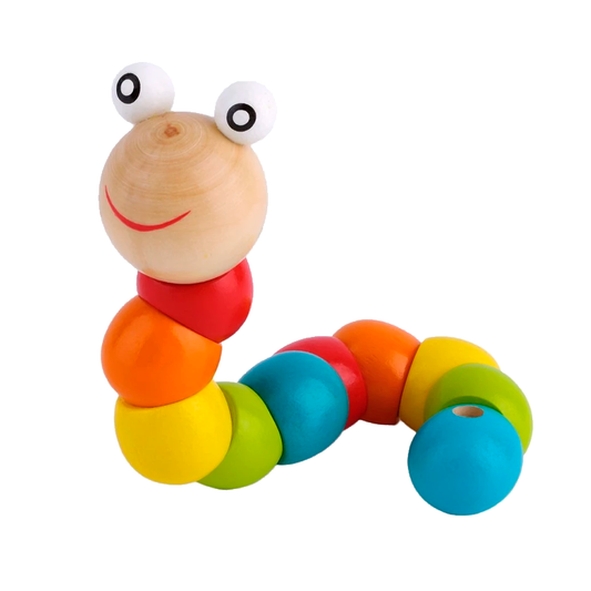 Juguete Gusano colorido en Madera