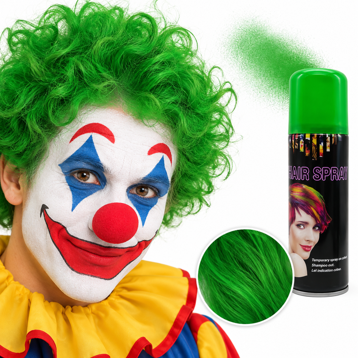 Pintura Verde En Aerosol  Para El Pelo