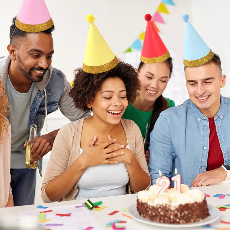 Cono color Pastel con pompón