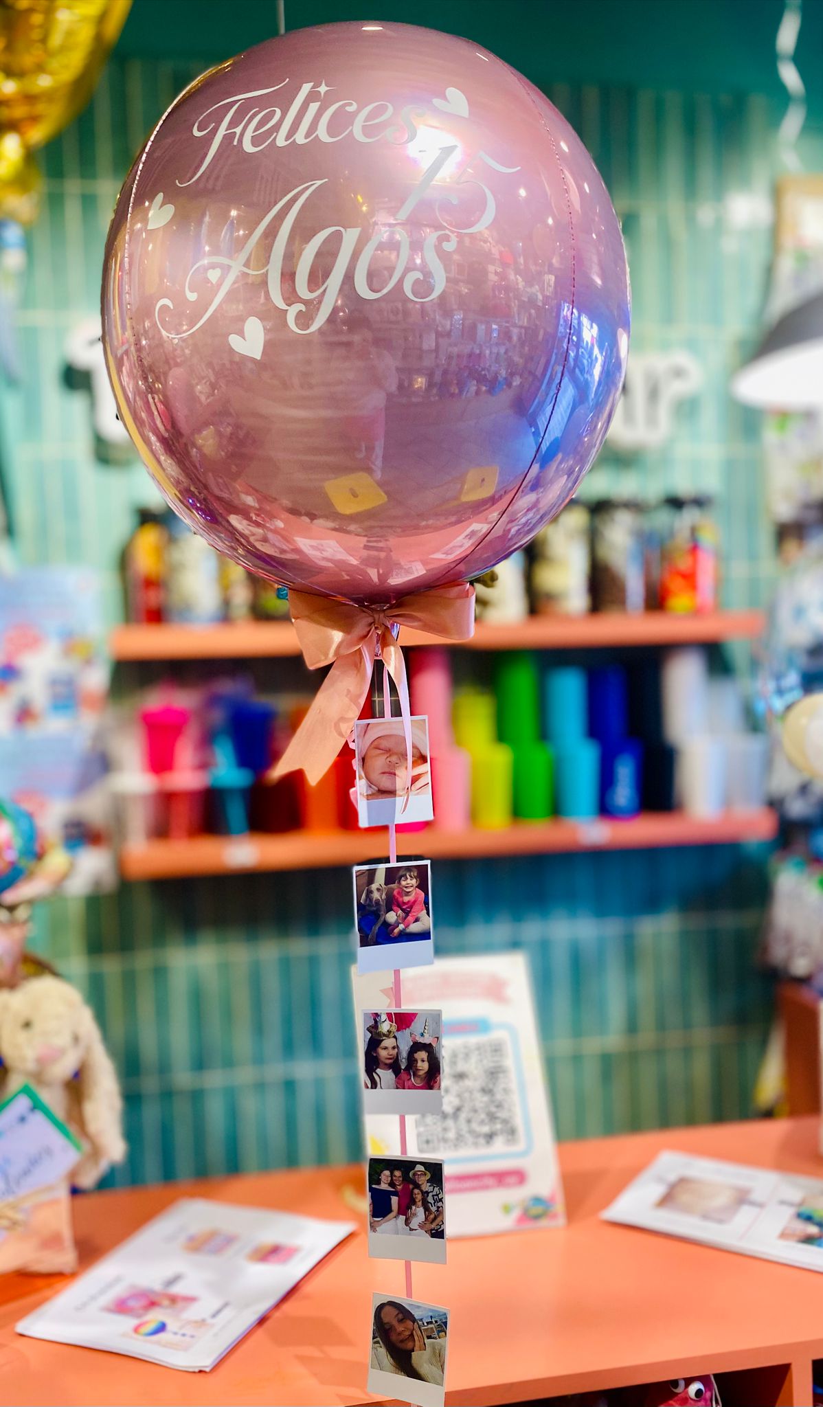 Burbuja Rosa Personalizada con fotos
