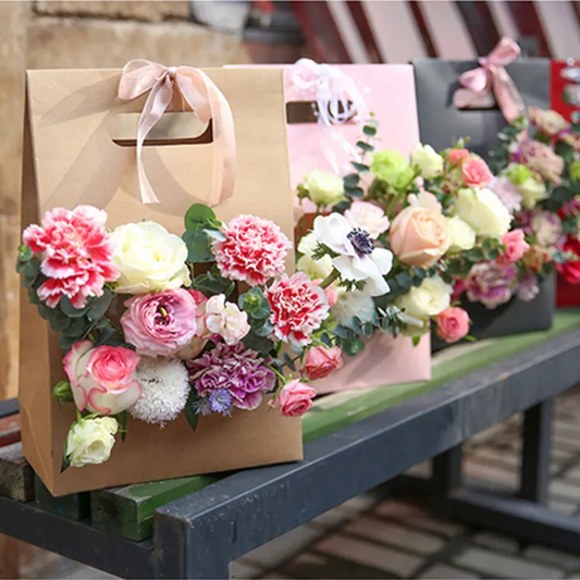 Cesta Kraft Impermeable Para Flores