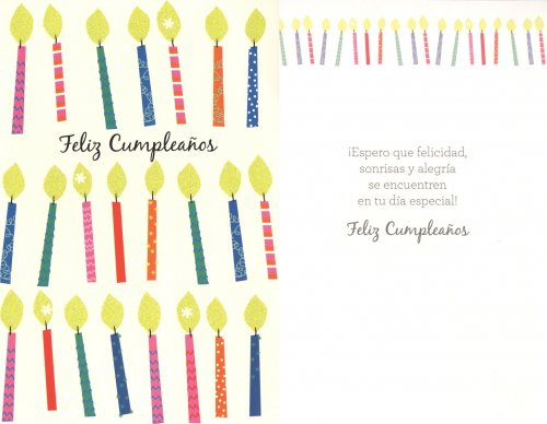 Tarjeta Cumpleaños Velitas