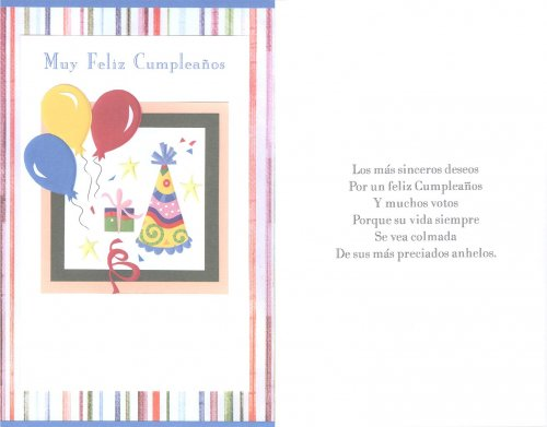Tarjeta Cumpleaños  Globos