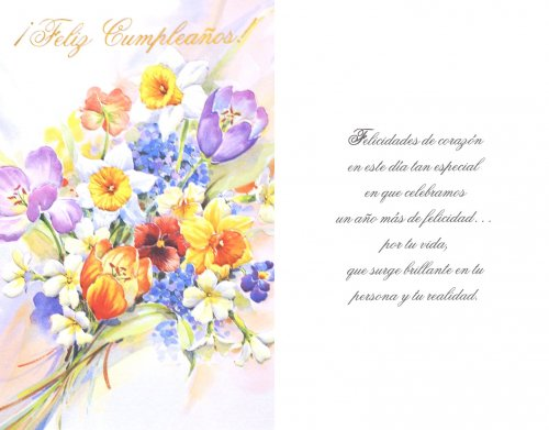Tarjeta Cumpleaños Flowers