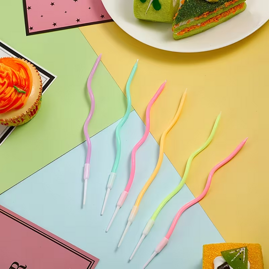 Velas Curvas Pasteles x12