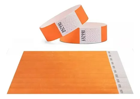 Pulseras de Identificacion Numeradas Naranajas x50