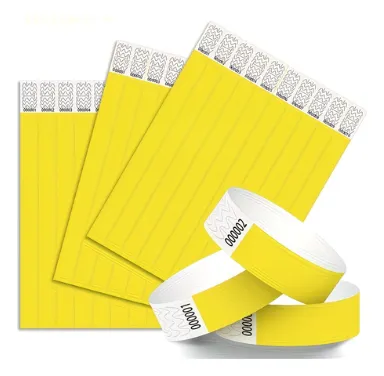 Pulseras de Identificacion Numeradas Amarillas x50