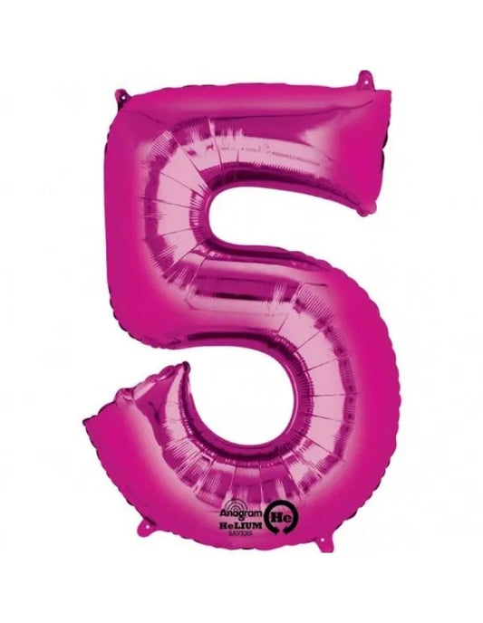 Número 5 Fucsia 86cm