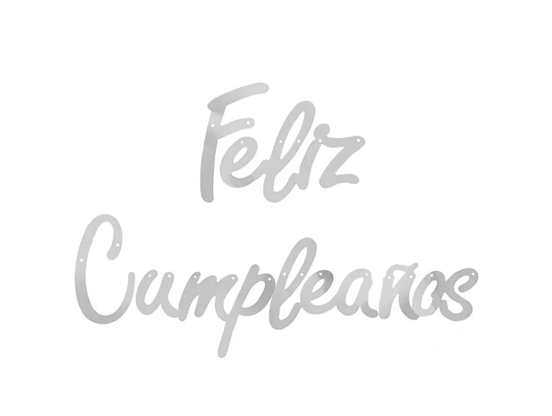 Banderín Feliz Cumpleaños Plateado