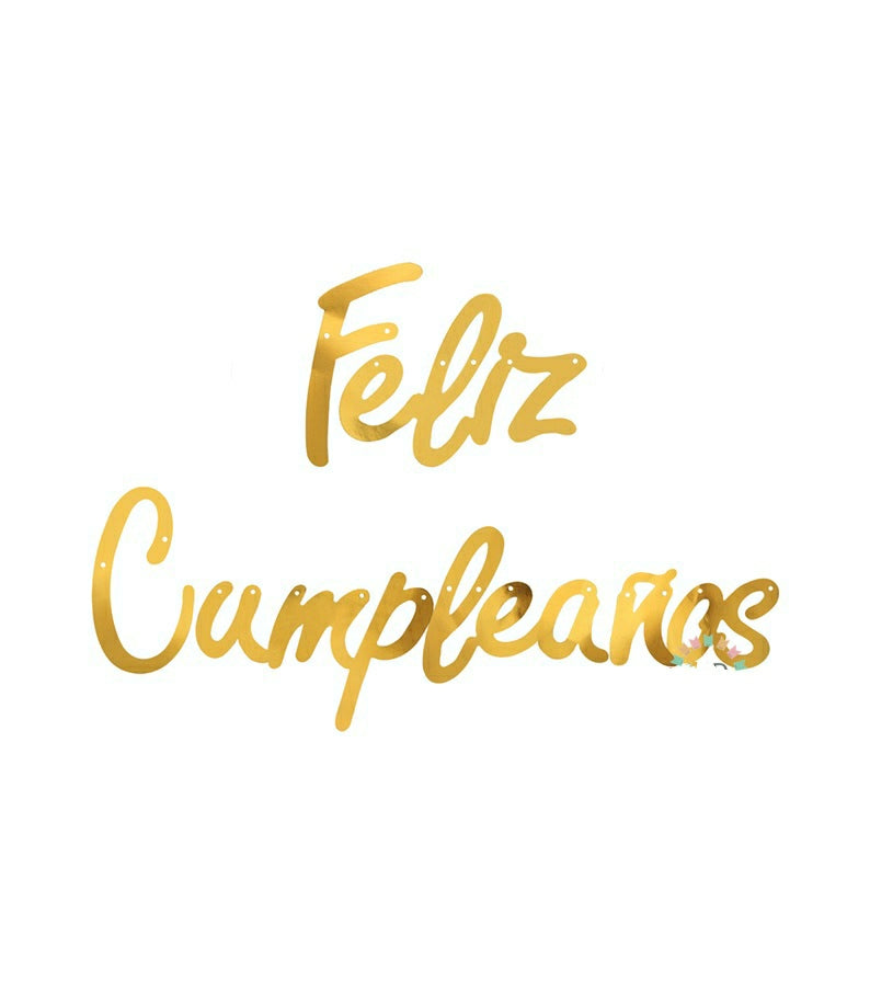 Banderín Feliz Cumpleaños Dorado