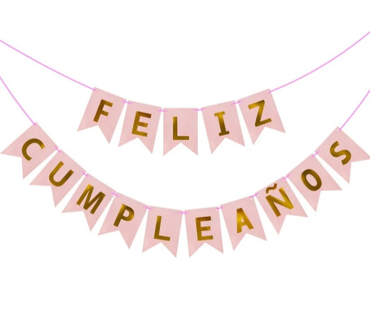 Banderín Feliz Cumpleaños Rosa