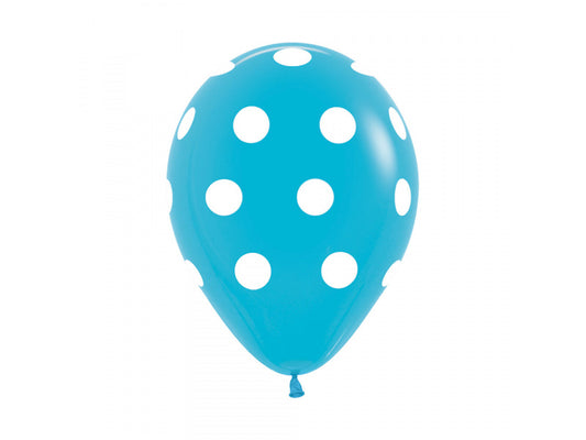 Globo Fashion Polka Dots Azul Caribe R-12 x12