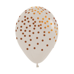 Globo Cristal Transparente Confetti Dorado R-12 x12